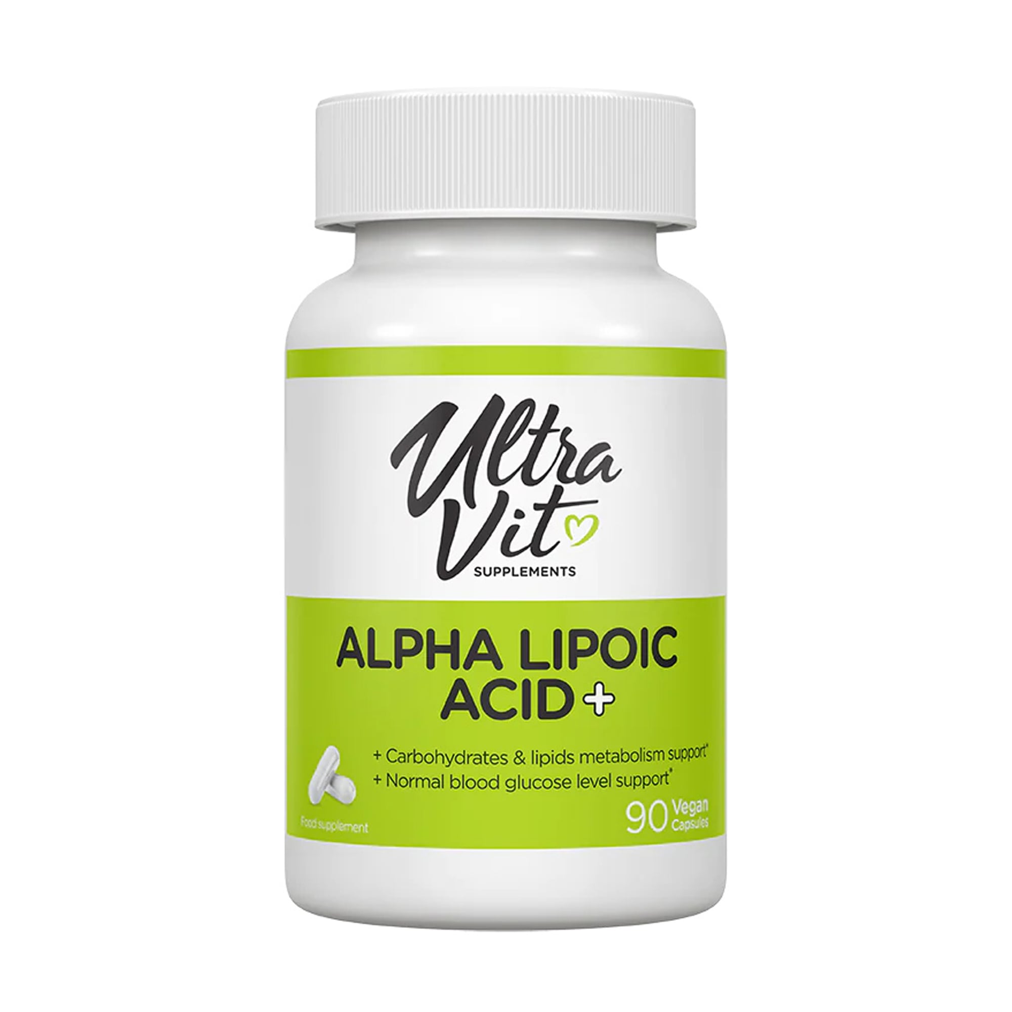 Альфа-ліпоєва кислота+ UltraVit Alpha Lipoic Acid+, 90 веганських капсул