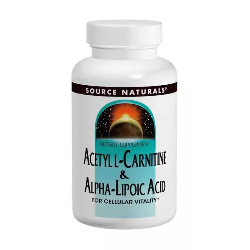 Ацетил карнітин + альфа-ліпоєва кислота Source Naturals Acetyl L-Carnitine &amp; Alpha-Lipoic Acid 650 мг, 60 таблеток